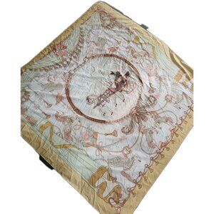 Kiss Me Doll Silk Scarf Mythical Creatures Floral Print Whimsical Fairytale Art